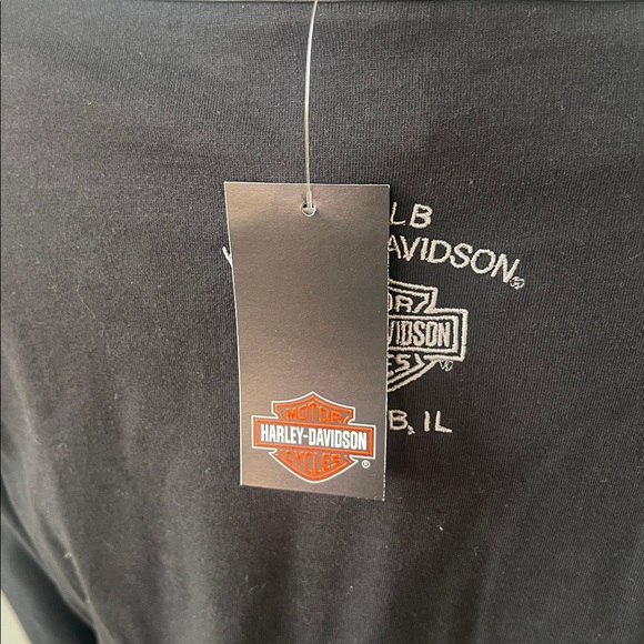 NWT Harley-Davidson Size L Black Long Sleeve Top Bar & Shield Logo Embroidered - Picture 16 of 16